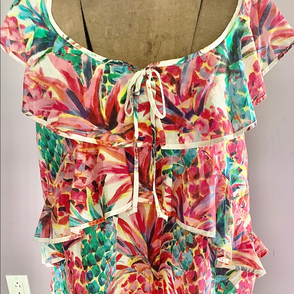 Ruffled, Pineapple Blouse